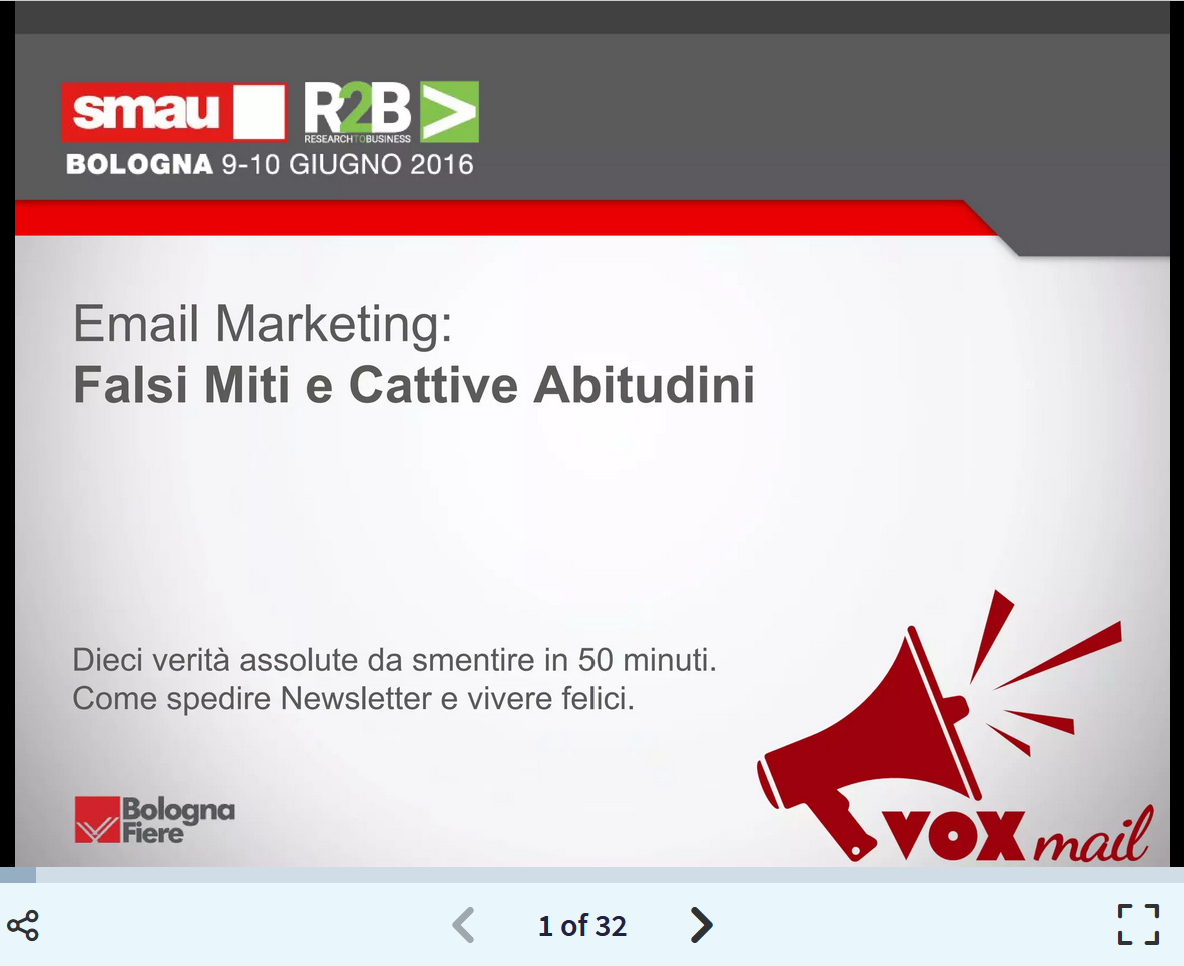 Email Marketing: falsi miti e cattive abitudini @ Smau Bologna 2016