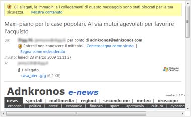 Adnkronos nuovo layout su hotmail
