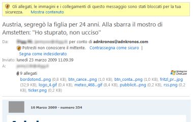 Anteprima Hotmail con molti allegati