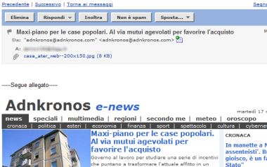 Anteprima Yahoo con allegati