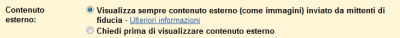 Opzioni privacy immagini