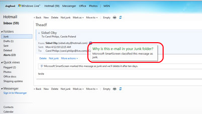 Hotmail why Junk
