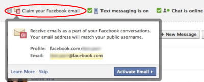 Attivare email facebook