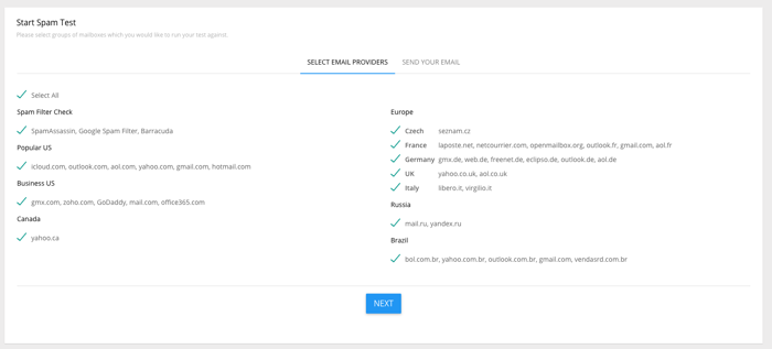 Glockapps spam test a