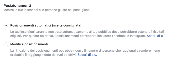 Posizionamenti