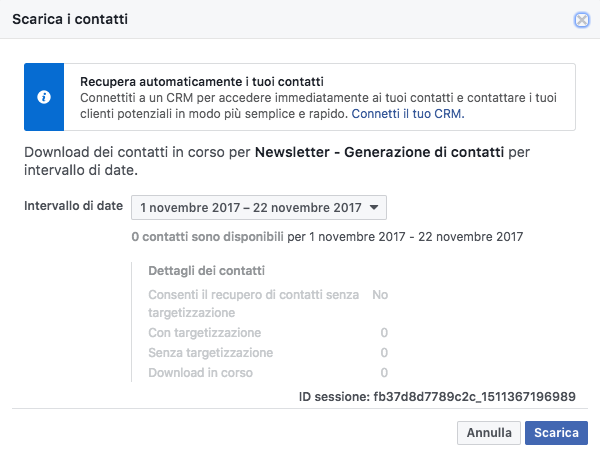 contatti scaricamento