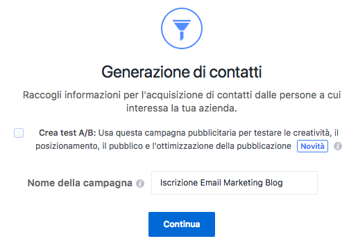 Nome della campagna